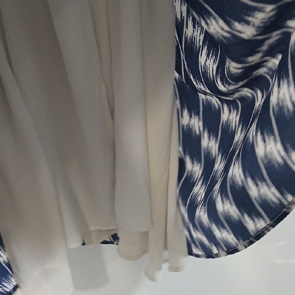 Mini Sun Dress Navy And White Desing, Sz Small, Flowy Ovesized, Gentle Used. - Picture 4 of 8